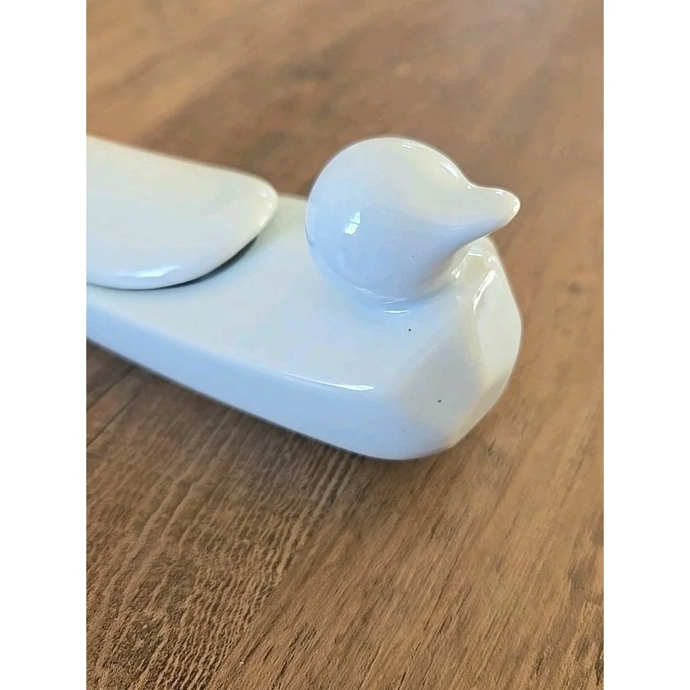 Vintage RARE Porcelain Lidded Duck Shaped Container Paté Dish/Trinket Vessel
